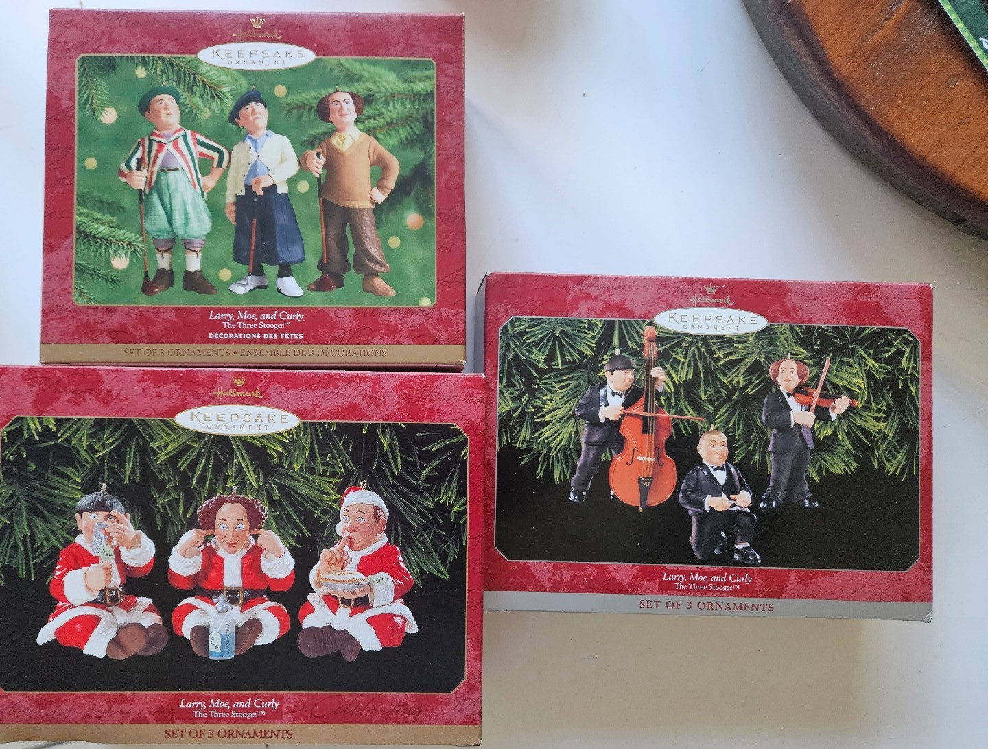 Three stooges ornament box sets