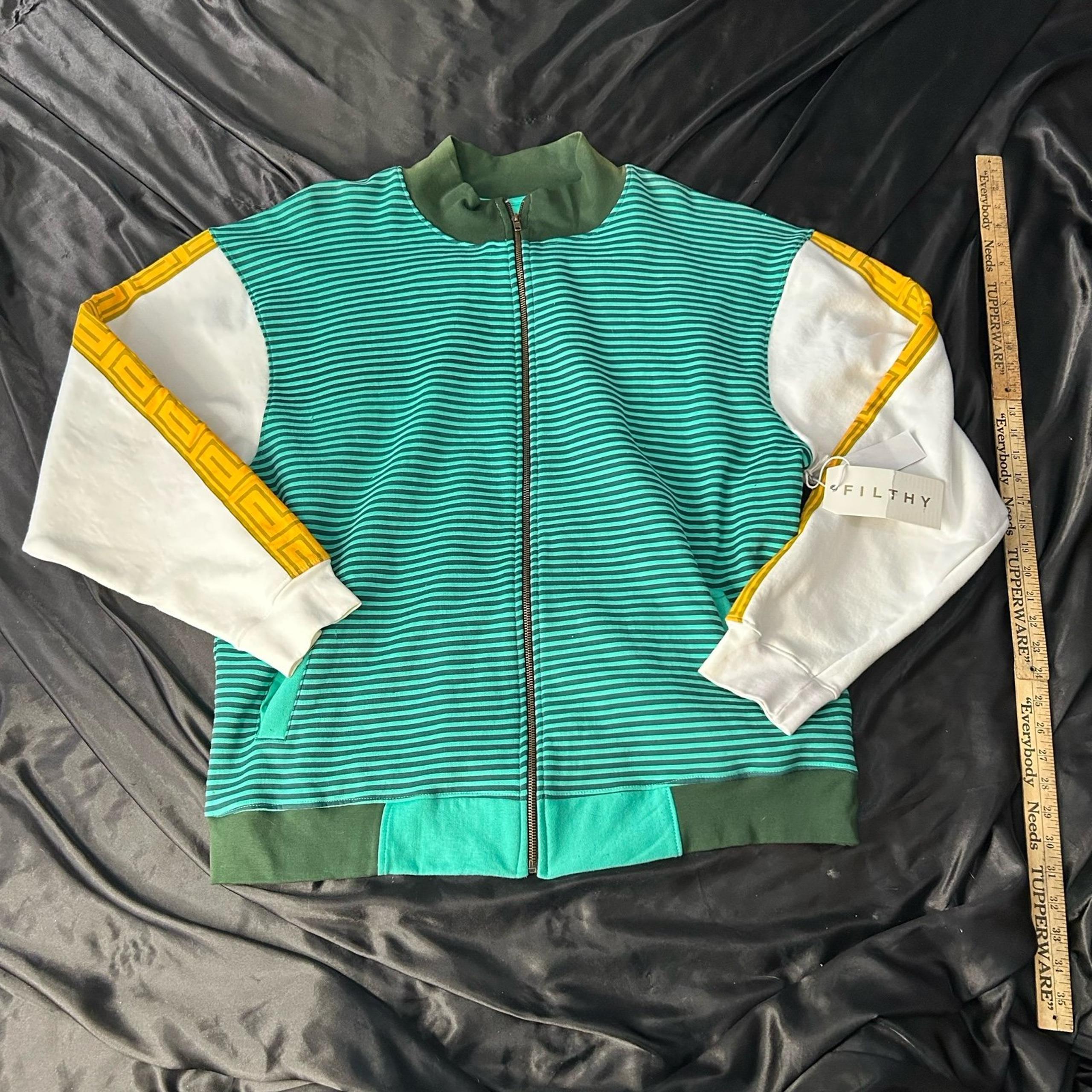 Green Stripe Men’s Jacket 2X New w/ Tags - Filthy Dripped