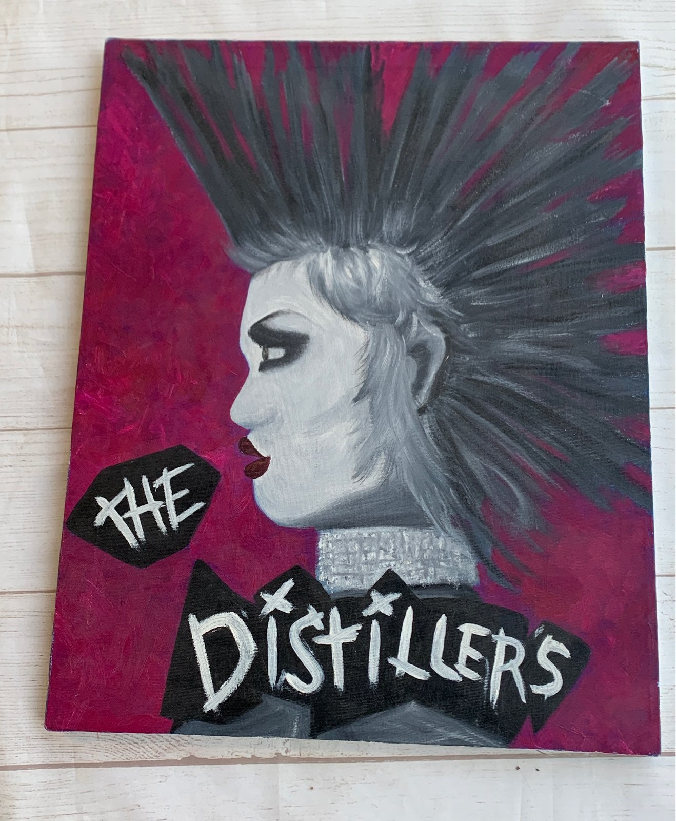 Punk Rock Mohawk Girl Painting