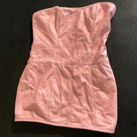 Lot of 3 Custom Made Leather mini dresses, size Large, no rips, stains or tears.