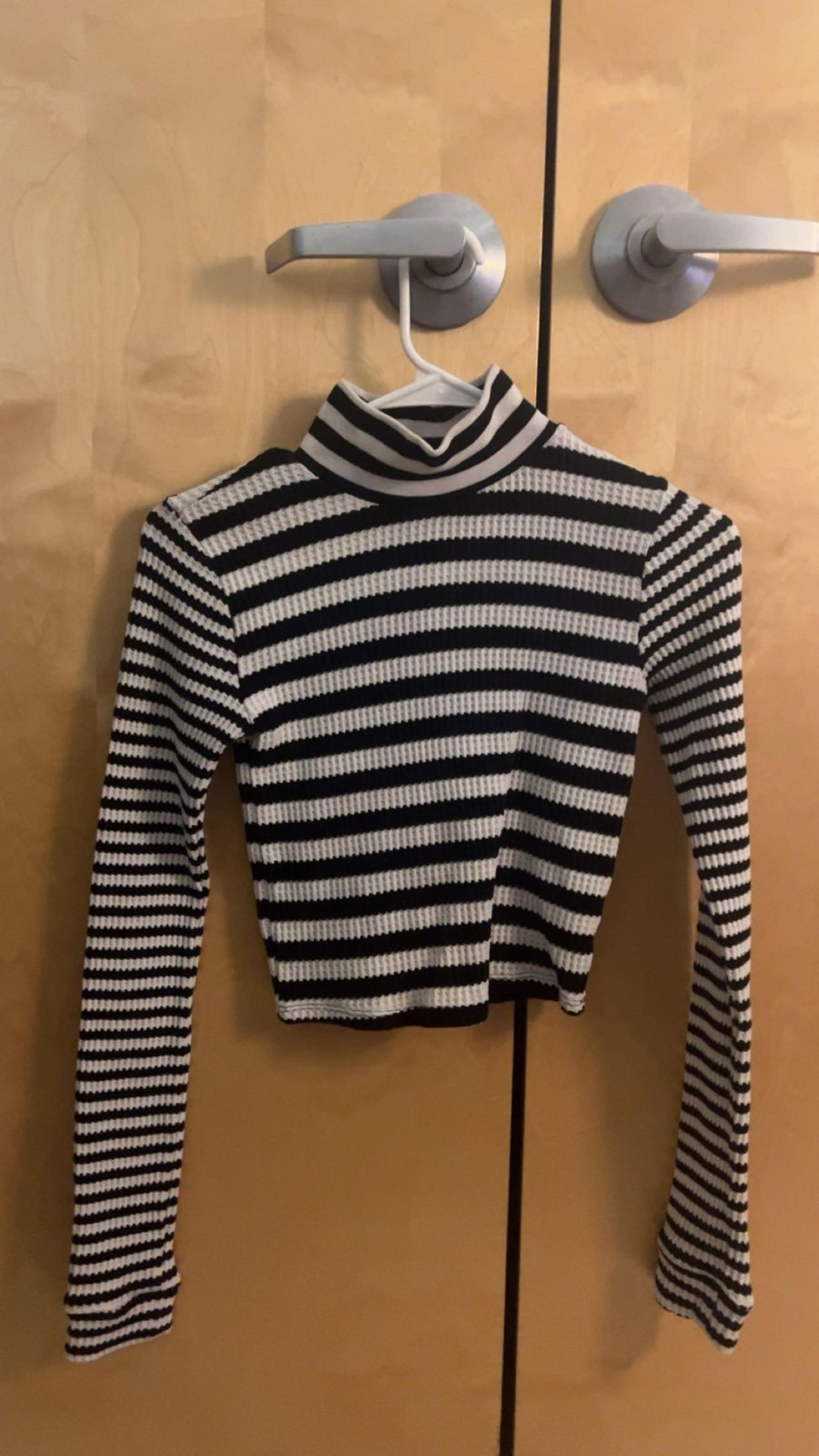 Black and White Striped Turtleneck