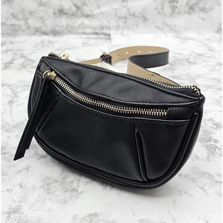 Designer INC Pebbled Faux Leather Black Belt Women's Fanny Pack