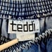Vintage Teddi Skirt Denim Jean Tiered Modest Midi Cotton Elastic Waist Flare EUC