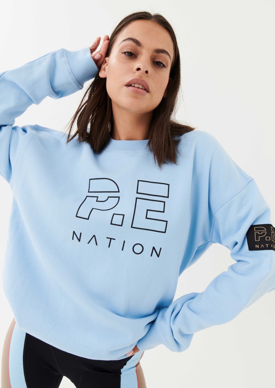 PE Nation Light Blue Heads Up Crewneck Sweatshirt