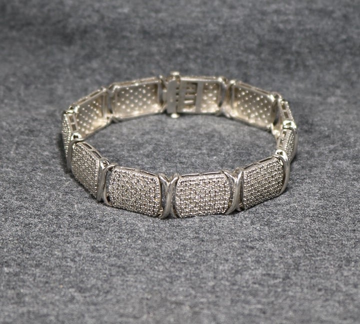 925 sterling silver micro paved CZ Bracelet