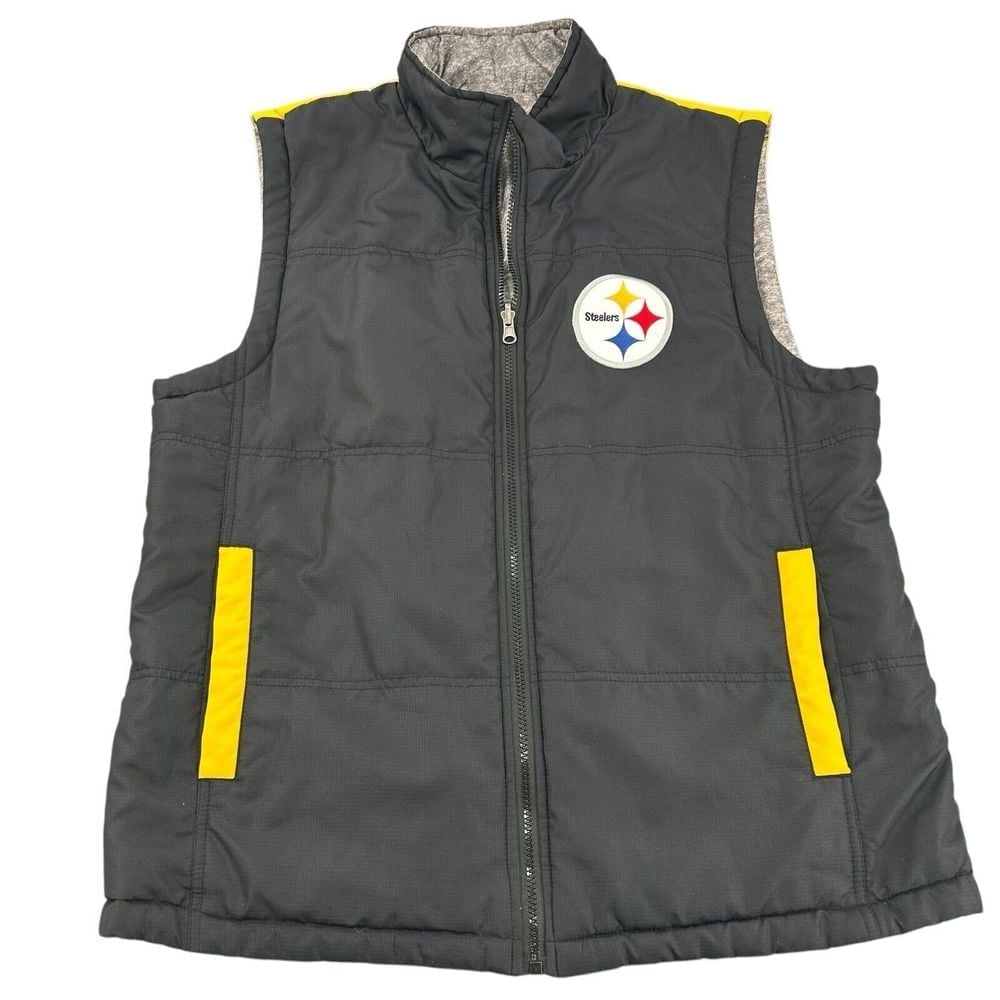 Pittsburgh Steelers Reversible Puffer Vest Unisex Size Large NFL Football Team