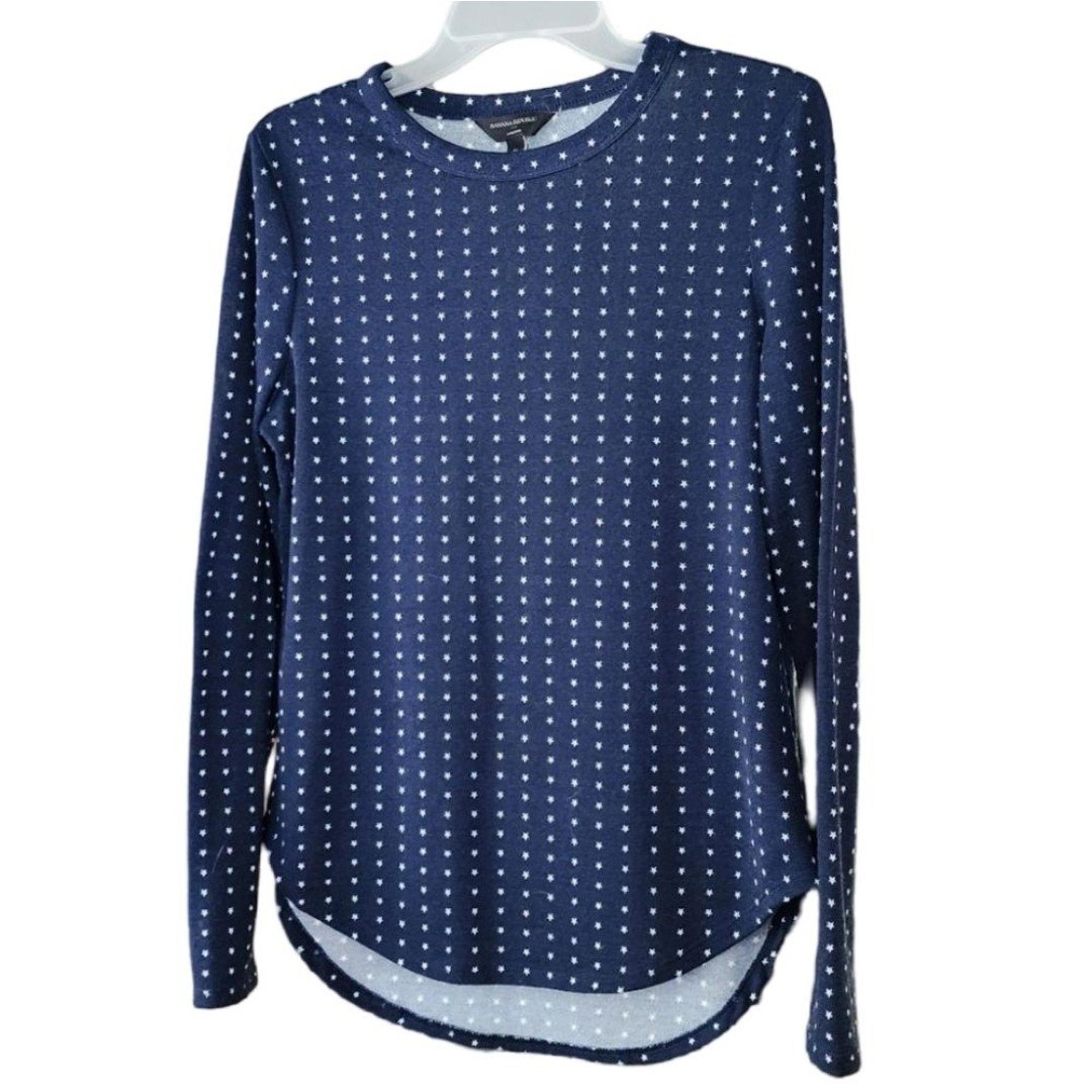 Banana Republic Luxespun Women's Medium Navy Blue Stars Knit Top