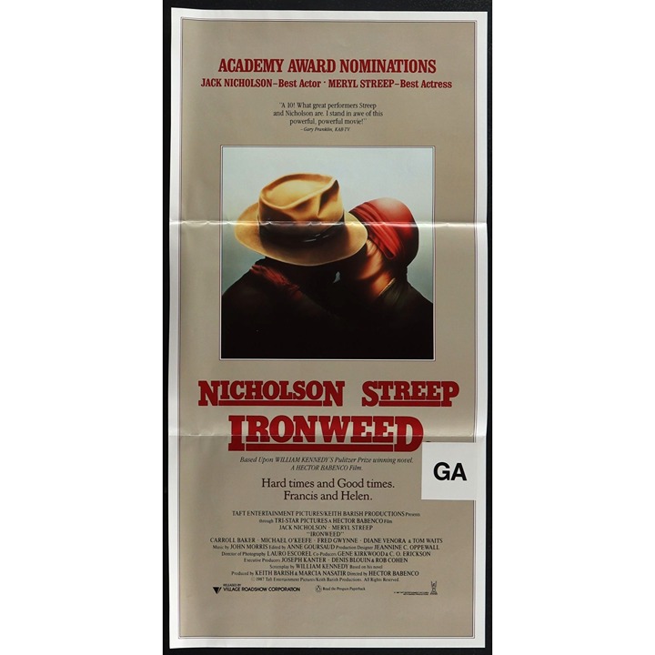 Ironweed (1987) Original Daybill Movie Poster