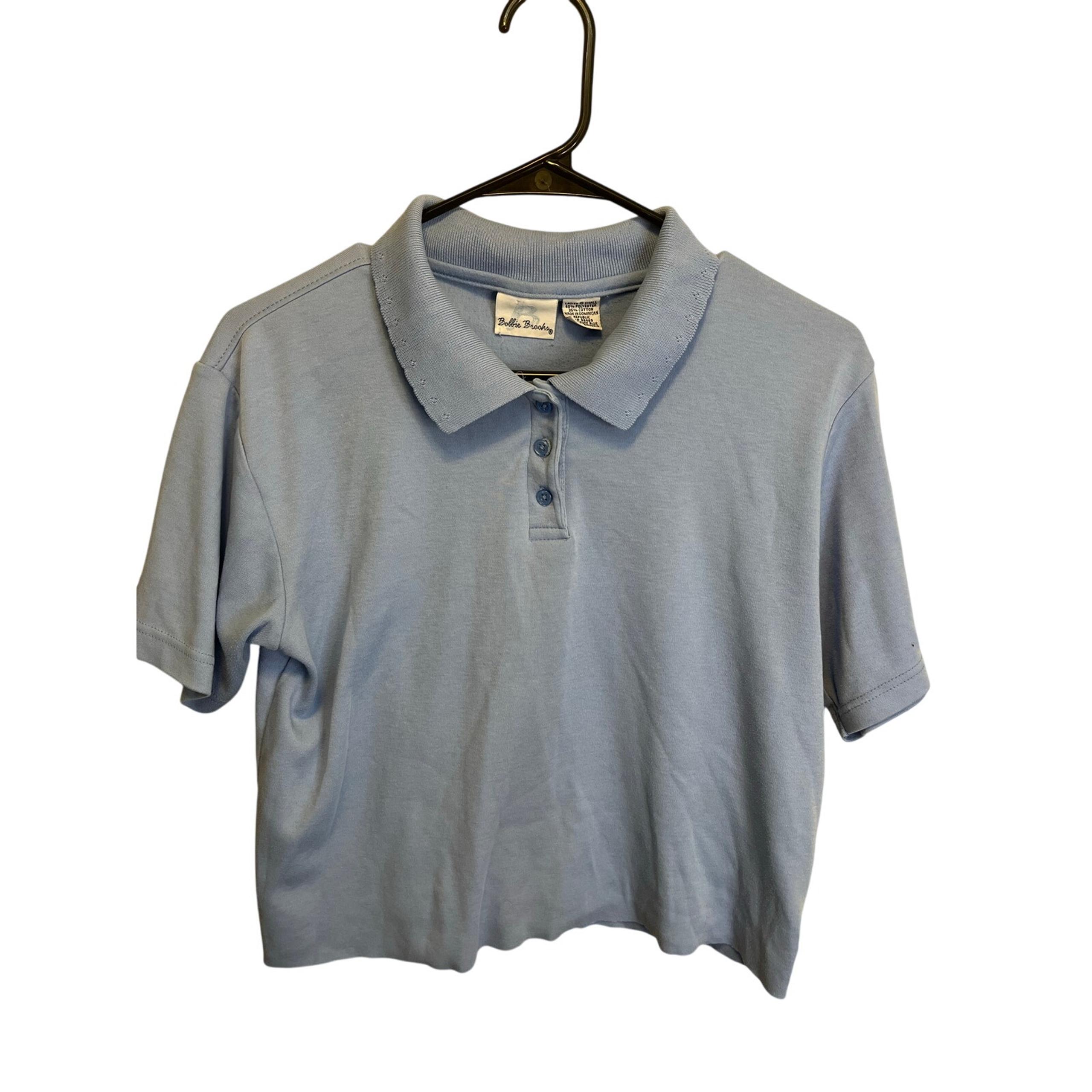 Bobbie Brooks Light Blue Cottagecore Dainty Collared Short Sleeve Sweater Small
