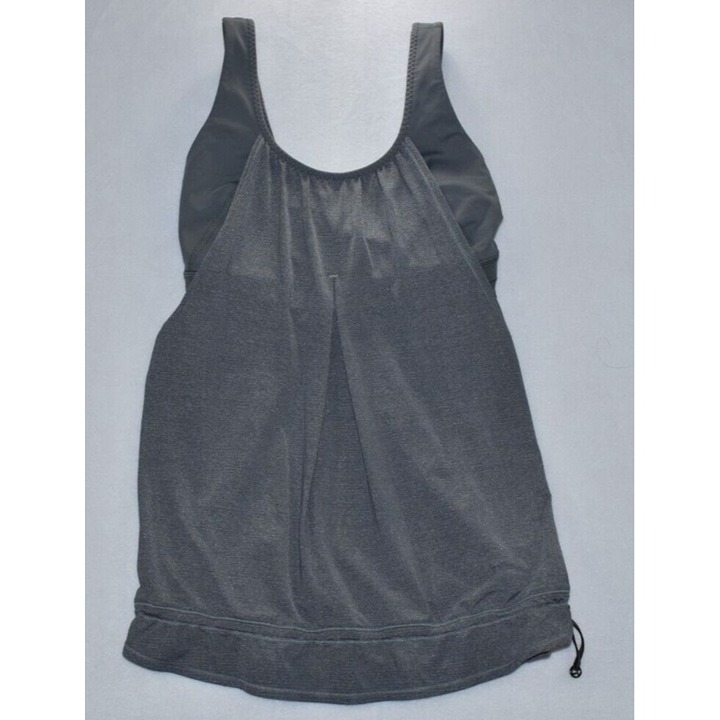 Lululemon Womens Run Times Tank Heathered Gray Athletic Top Size 6