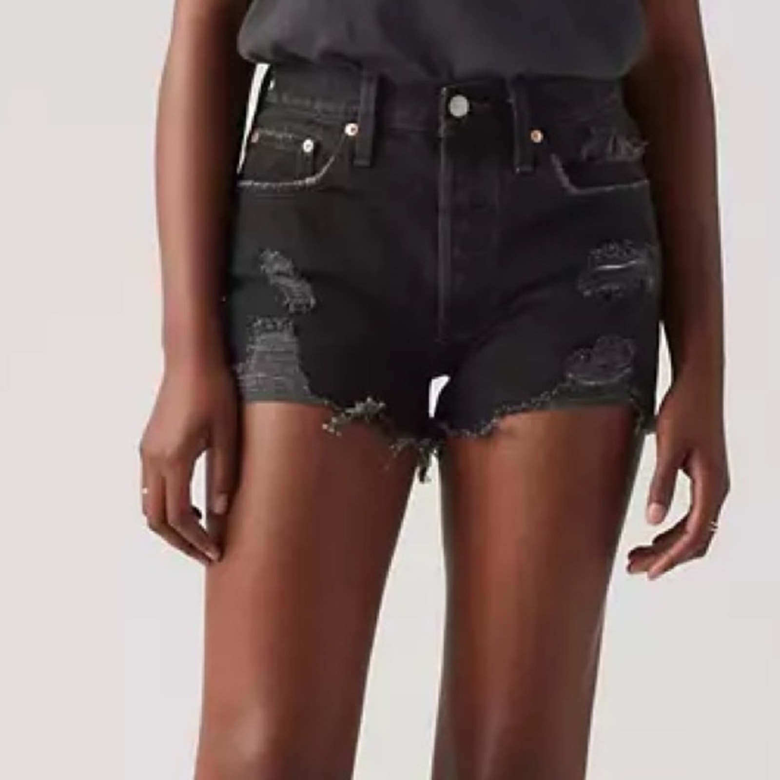 Levi’s Premium 501® Original Fit High Rise Women's Shorts Black Sz 33 NWT