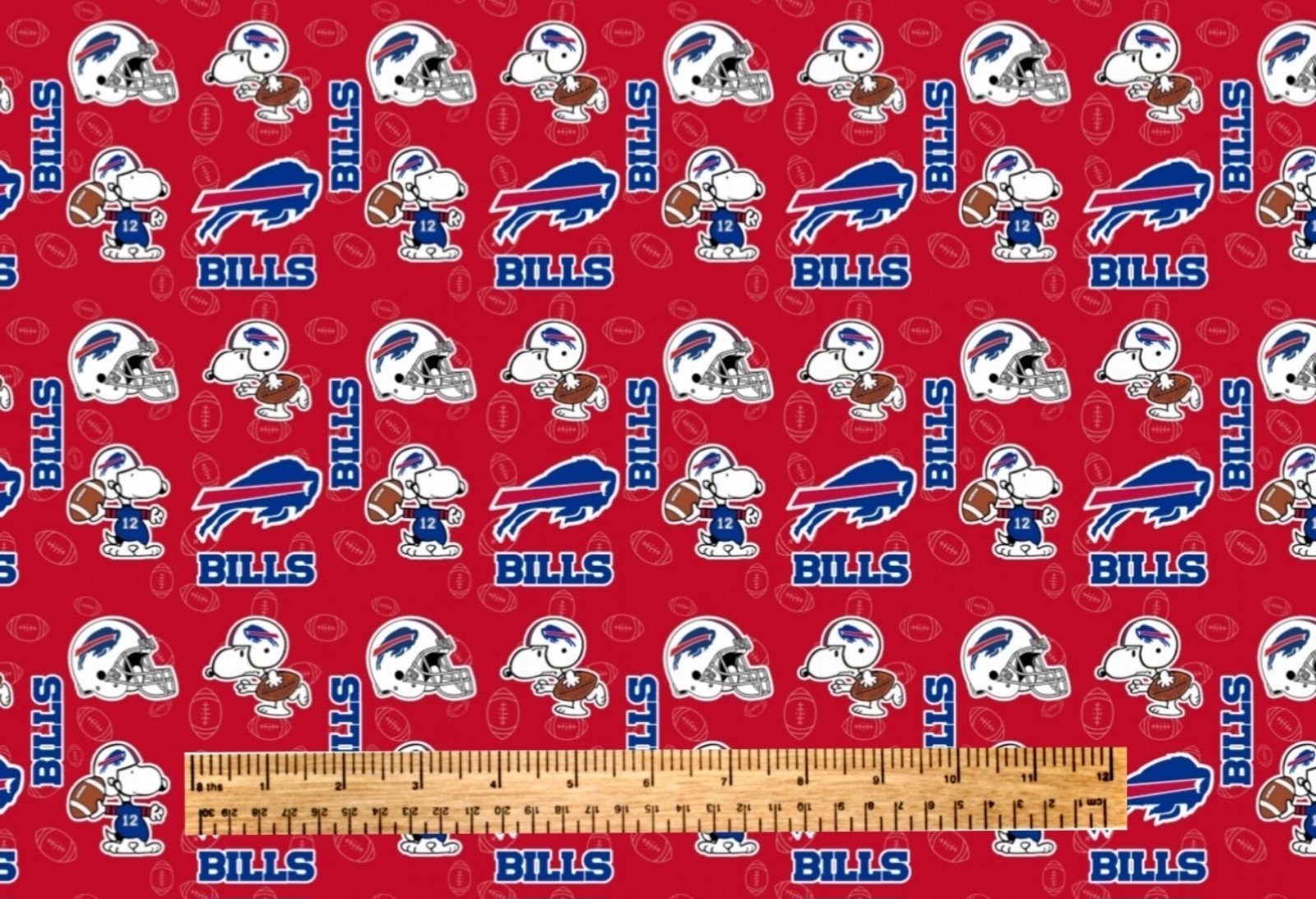 SNOOPY BUFFALO BILLS FABRIC 1 YARD