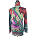 DESIGUAL Knit wool chiffon mix turtleneck tunic Sweater Multicolor Jumper Size L