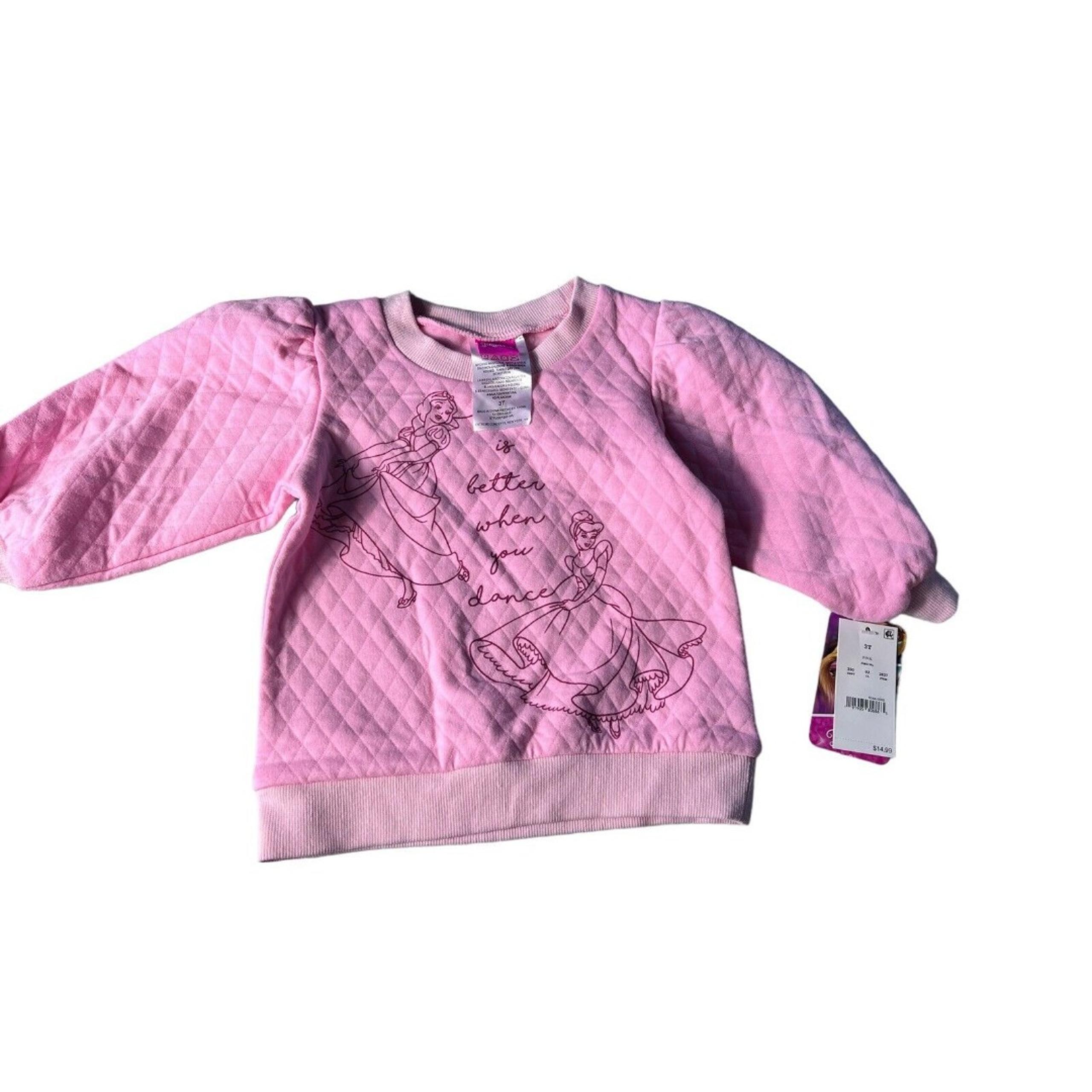 NWT Princess Snow 3T White Cinderella Dancing Quilted Toddler Sweatshirt - Disney