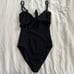 Veronica Beard Bethany Puckered Cutout Bandeau One-Piece Swimsuit Black Size S