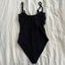 Veronica Beard Bethany Puckered Cutout Bandeau One-Piece Swimsuit Black Size S