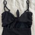 Veronica Beard Bethany Puckered Cutout Bandeau One-Piece Swimsuit Black Size S