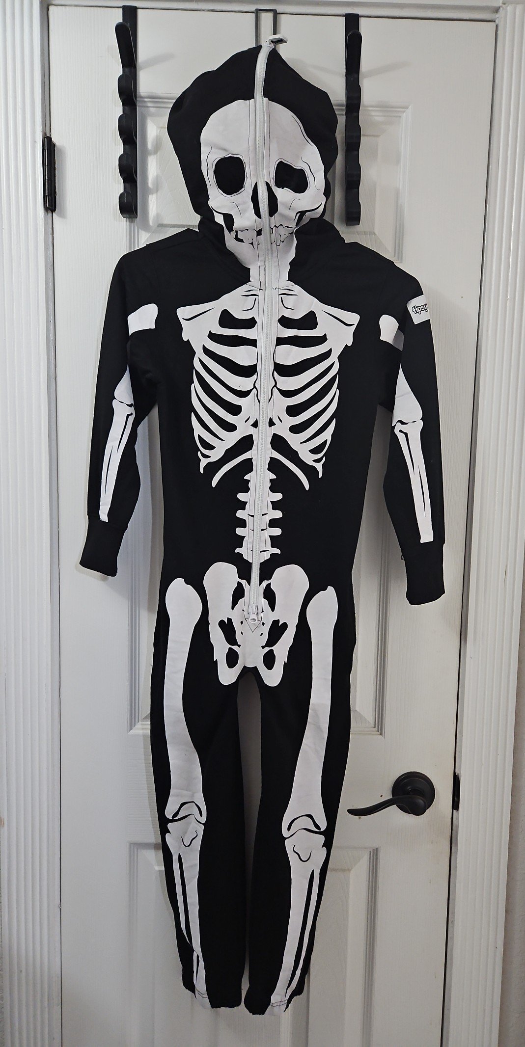 Tipsy Elves Youth Skeleton Jumpsuit Halloween Costume (Medium)