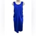 Armani Collezioni Royal Blue Sleeveless Ruched Tank Dress 12