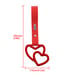 NEW 2PCS DOUBLE LOVE HEART RED JDM TSURIKAWA RING Red Handle Strap Drift
