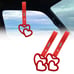 NEW 2PCS DOUBLE LOVE HEART RED JDM TSURIKAWA RING Red Handle Strap Drift