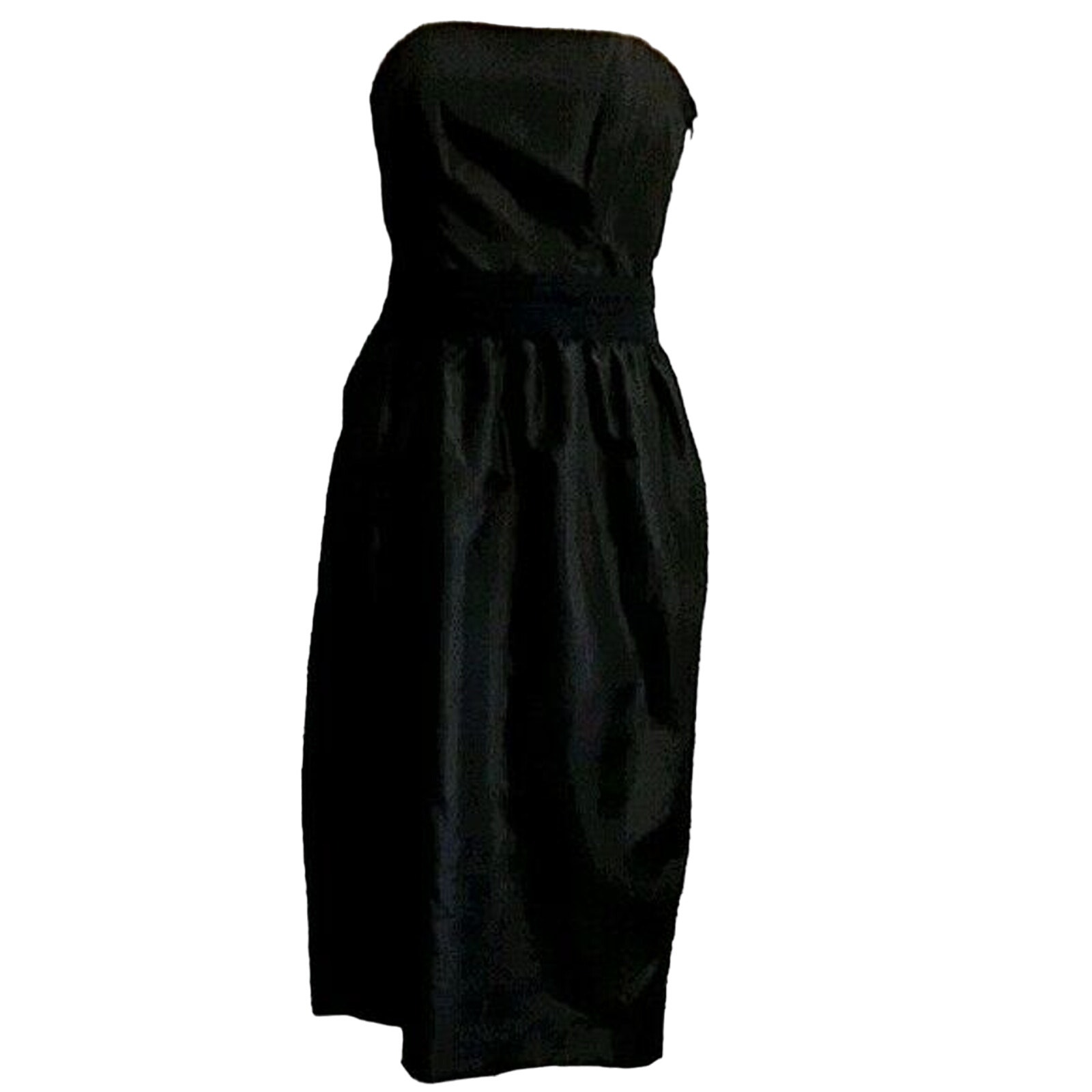 NWT Betsey Johnson Sz 4 Black Strapless Cocktail Dress With Sash & Bow
