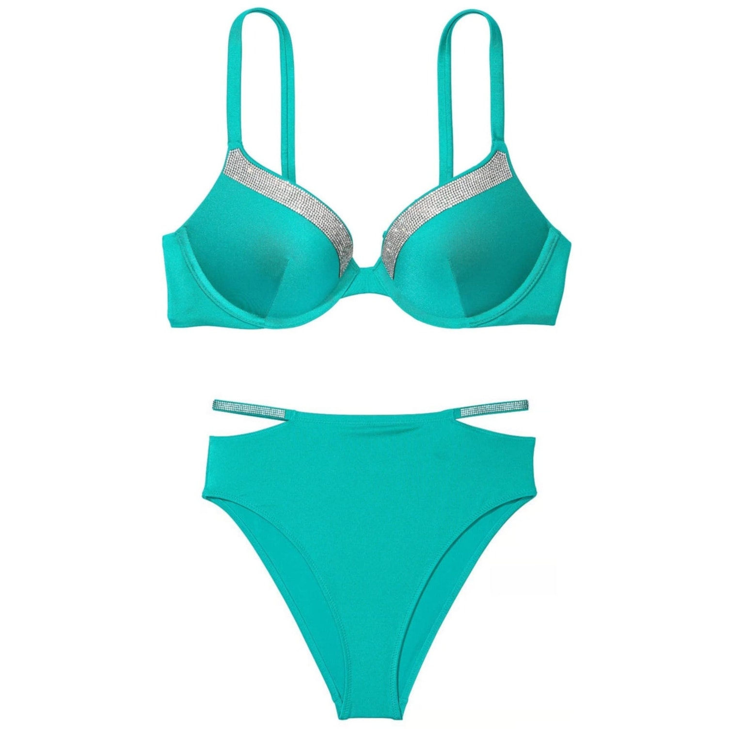 VS Swim Very Sexy Shine Trim Push-Up Top + Shine Strap High Waist Bottom Bikini
