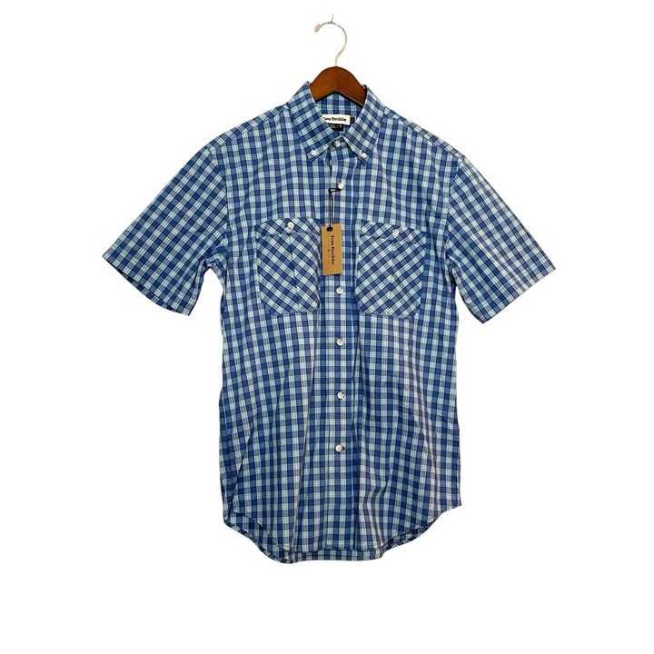 Tom Beckbe Tidewater Checkered Button Down Shirt Short Sleeve- Mens Small- NWT!