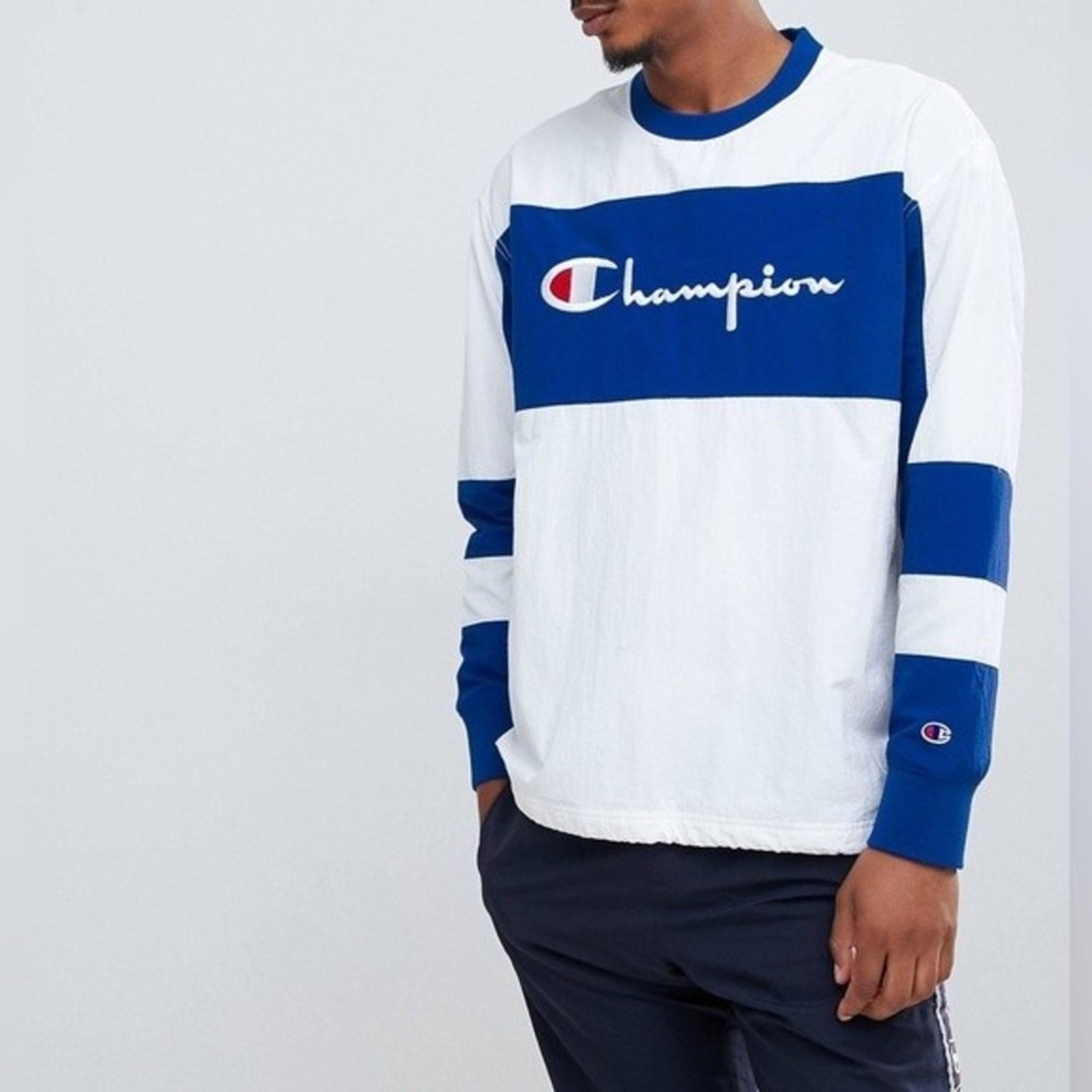 Champion Color Block Logo Sweatshirt Size 2XL