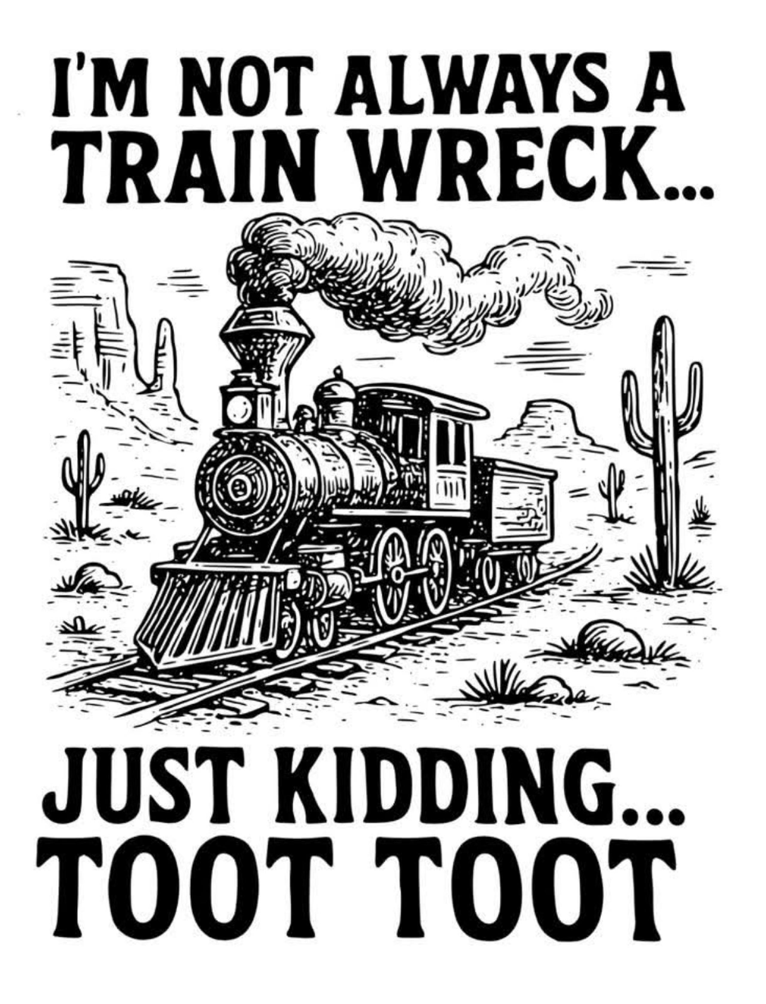 TRAIN WRECK SWEATSHIRT 
GREAT QUALITY
SMALL-XLARGE