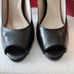 JOAN OLOFF Women's Rossella Black Open Toe Leather Pumps 9M EU 40 wore 3 times!
