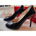 JOAN OLOFF Women's Rossella Black Open Toe Leather Pumps 9M EU 40 wore 3 times!