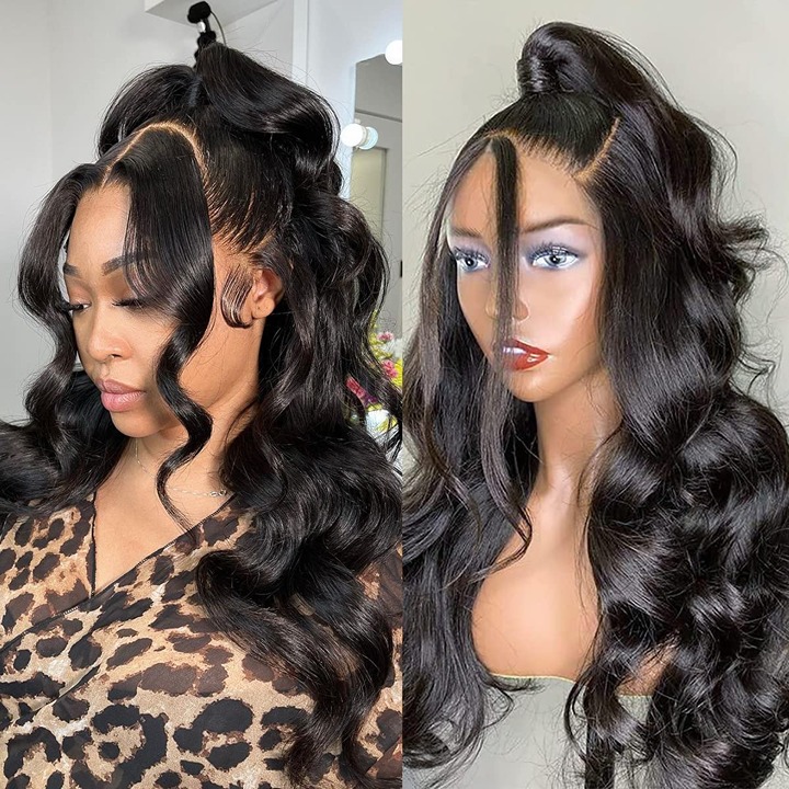 Human Hair for Women Wear and Go Human Hair Wig Natural Black Color 20Inch -8zs5