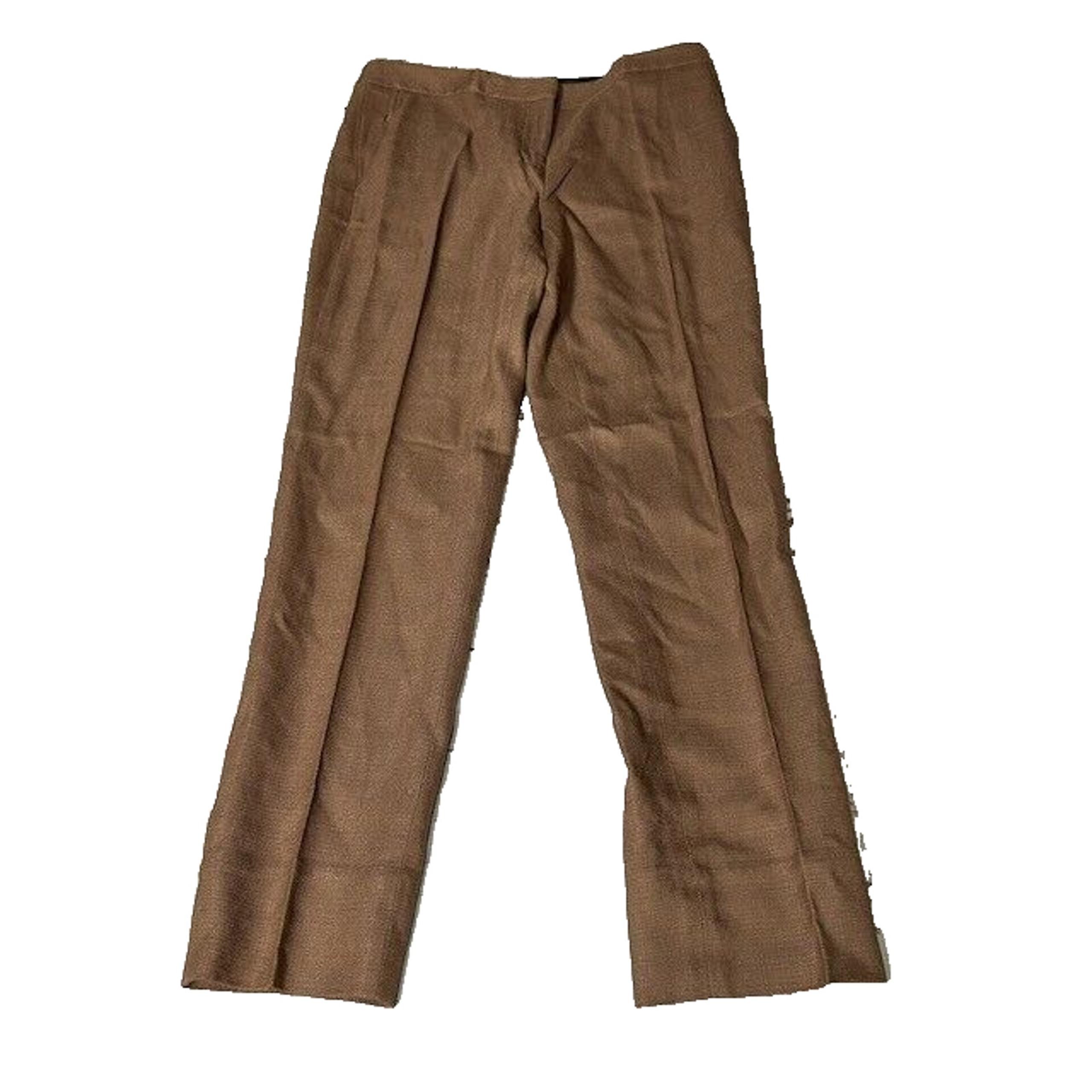 Diane Von Furstenberg Womens Georgia Pants Straight Leg Pleated Brown Size 0