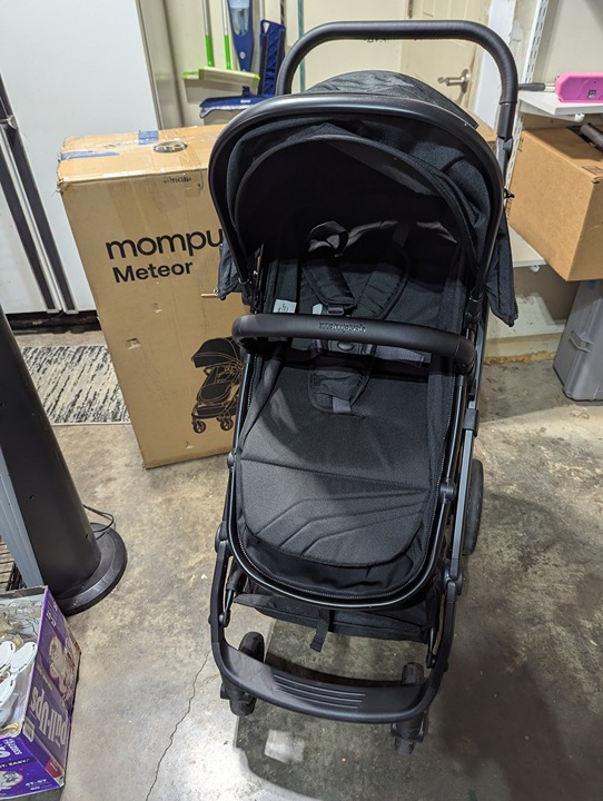 Mompush Meteor Baby Stroller 2-in-1 Bassinet Infant Adjustable Folding Black