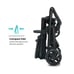 Mompush Meteor Baby Stroller 2-in-1 Bassinet Infant Adjustable Folding Black