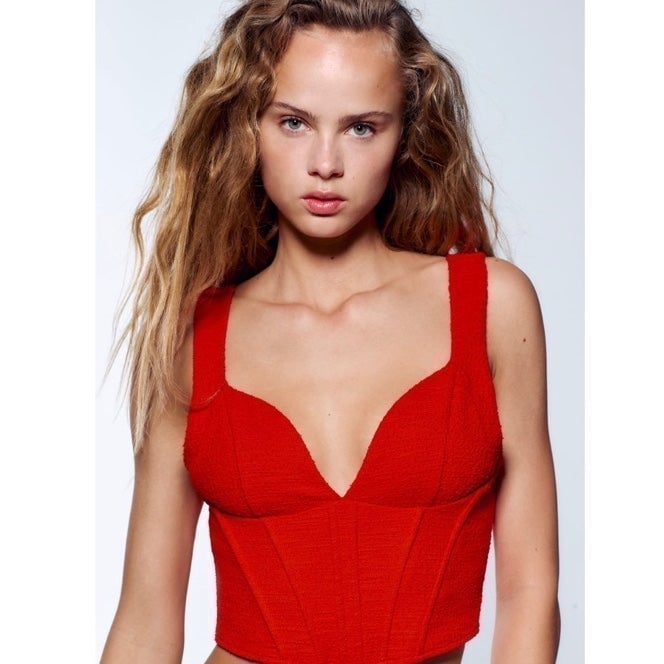 NWT ZARA Textured Corset Top