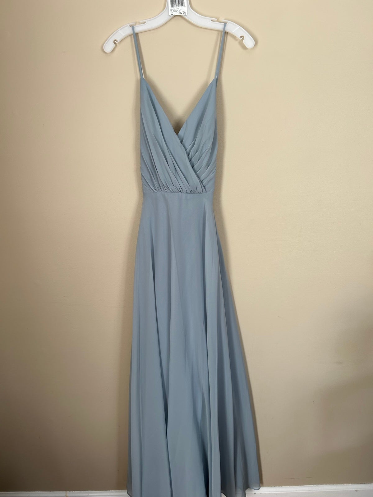 Dusty Blue V Neck Dress
