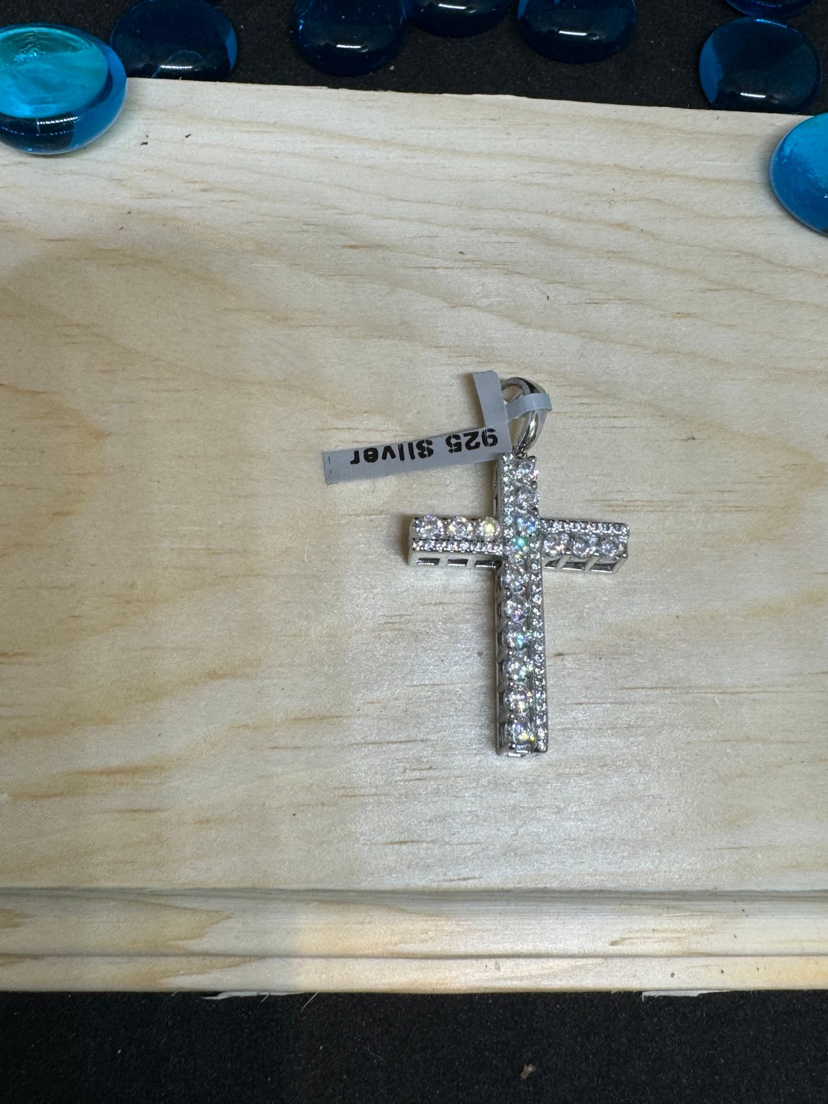 925 sterling silver cubic zirconia cross pendant unisex