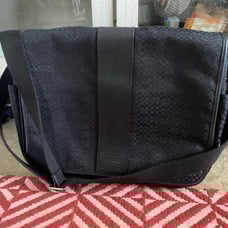 Coach Hudson laptop/messenger bag! Black! F77004!