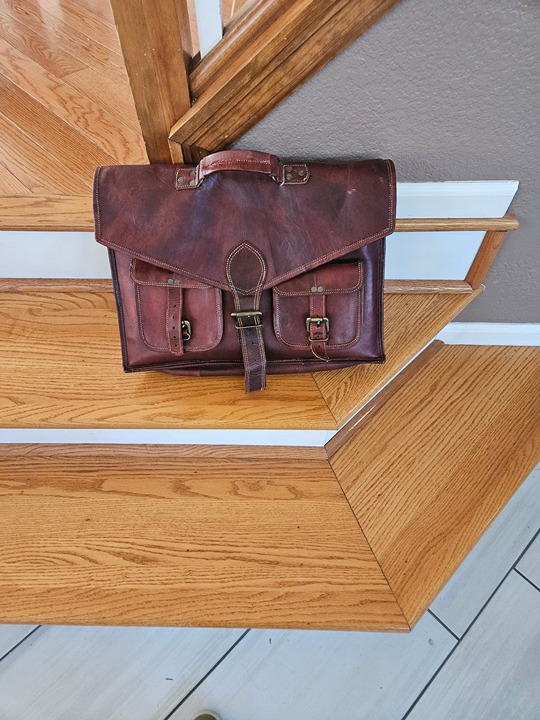 Vintage Leather and Canvas Briefcase