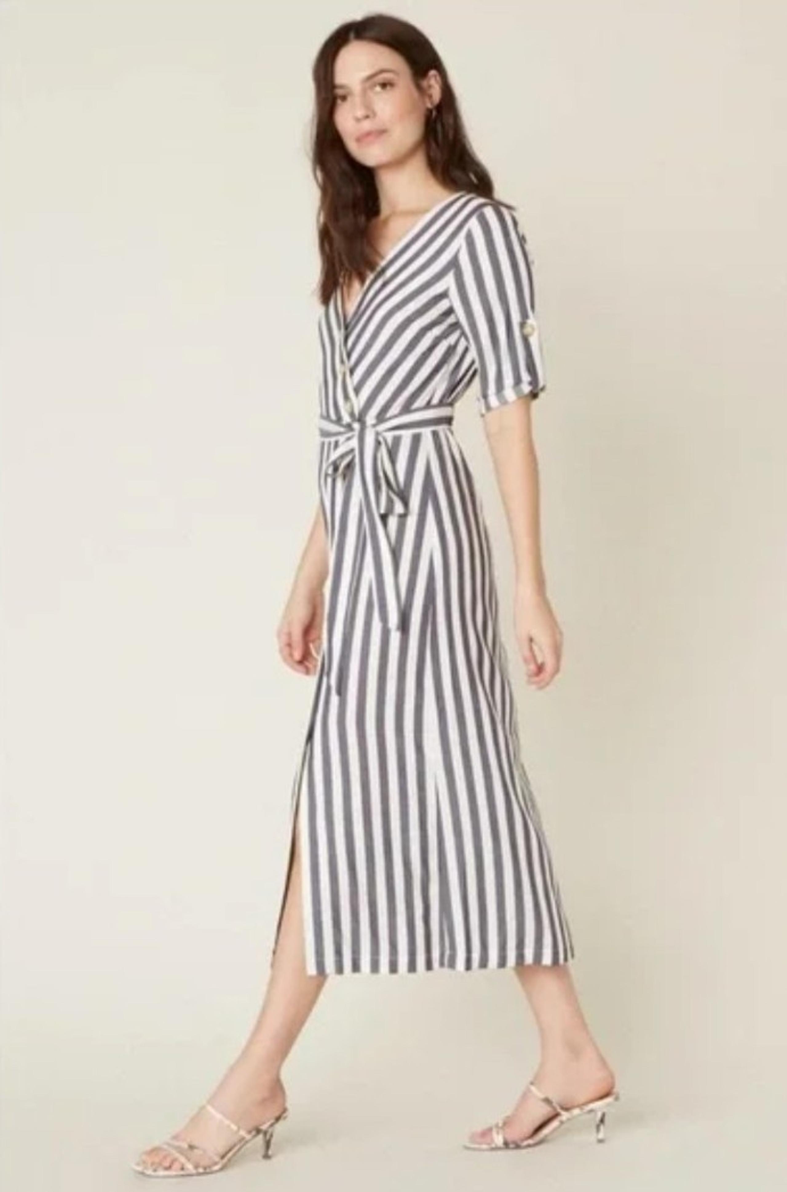 NEW BB Dakota, Set Sail Nautical Wrap Dress, Size 0