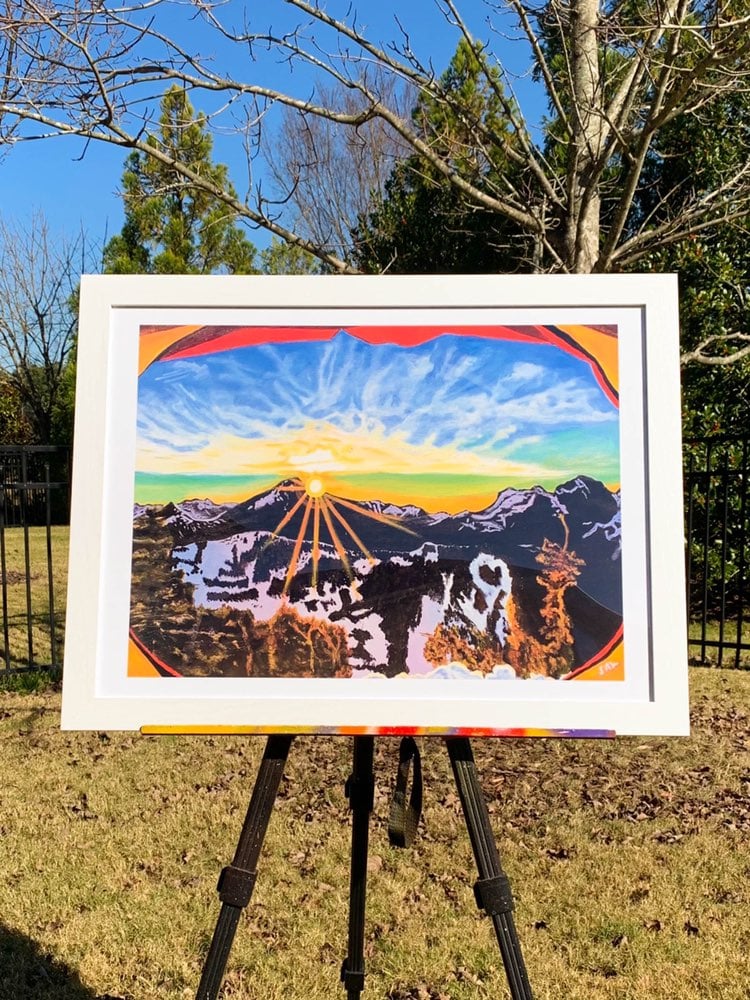 Nature Sunset Mountains Art Print