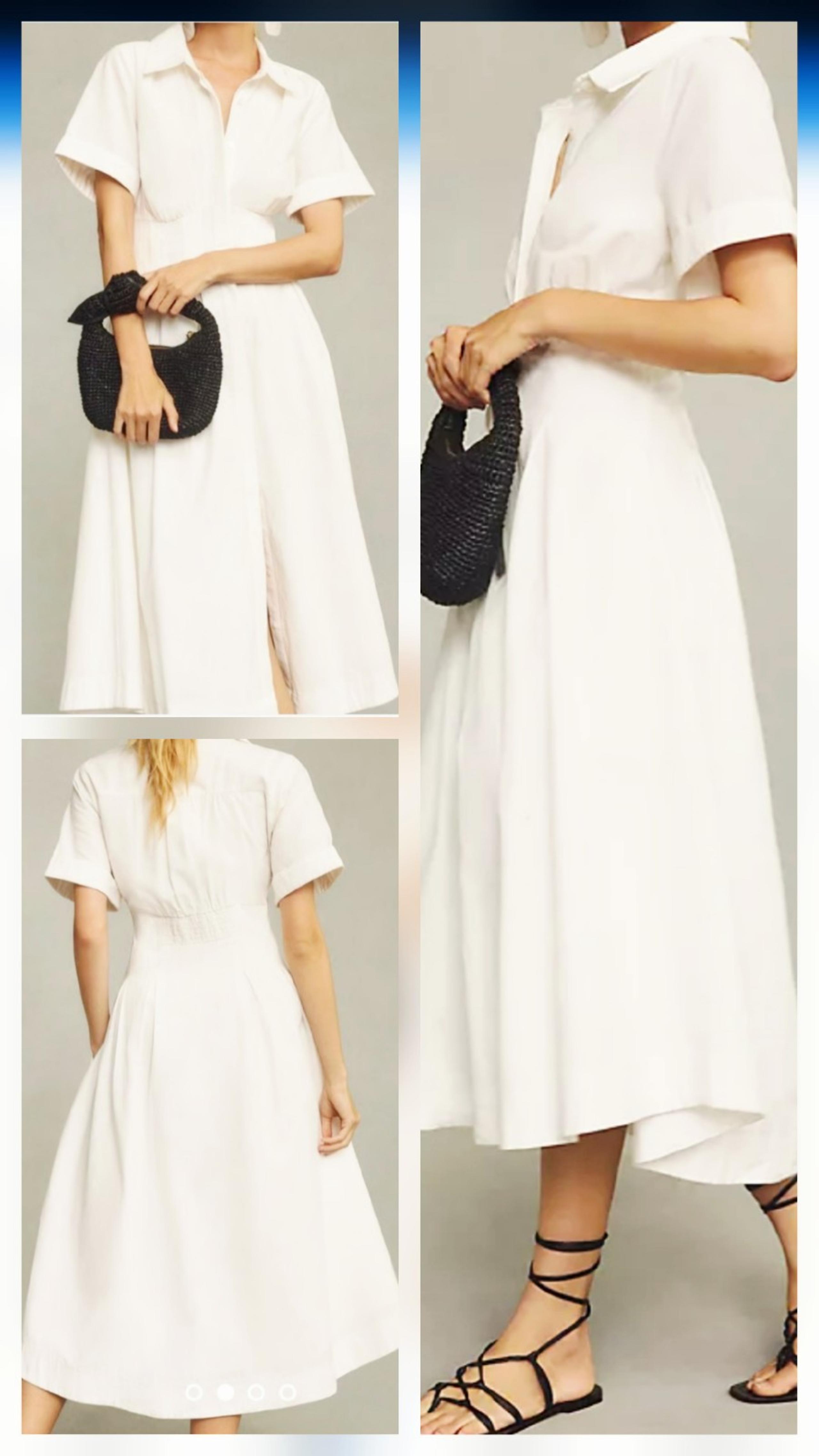 Anthropologie Aureta Pleated Linen Blend Midi Shirt Dress Size M