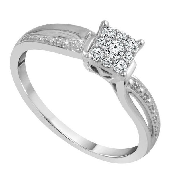 S925 1/6cttw Genuine Diamond Promise Ring