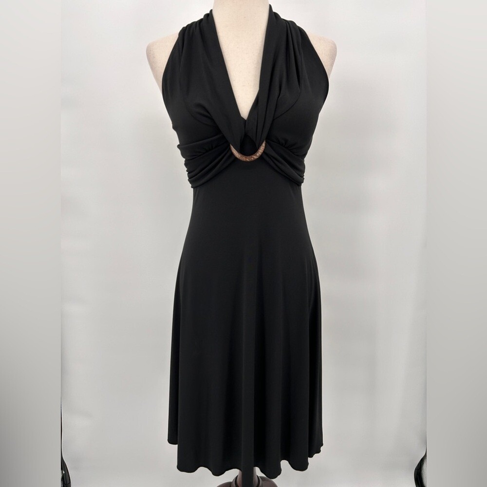 Vintage My Michelle Y2K Black Halter Babydoll Dress Size Medium Whimsigoth 2000s