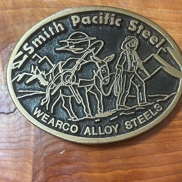 Smith Pacific Steel Dyna Brass Vintage Belt Buckle