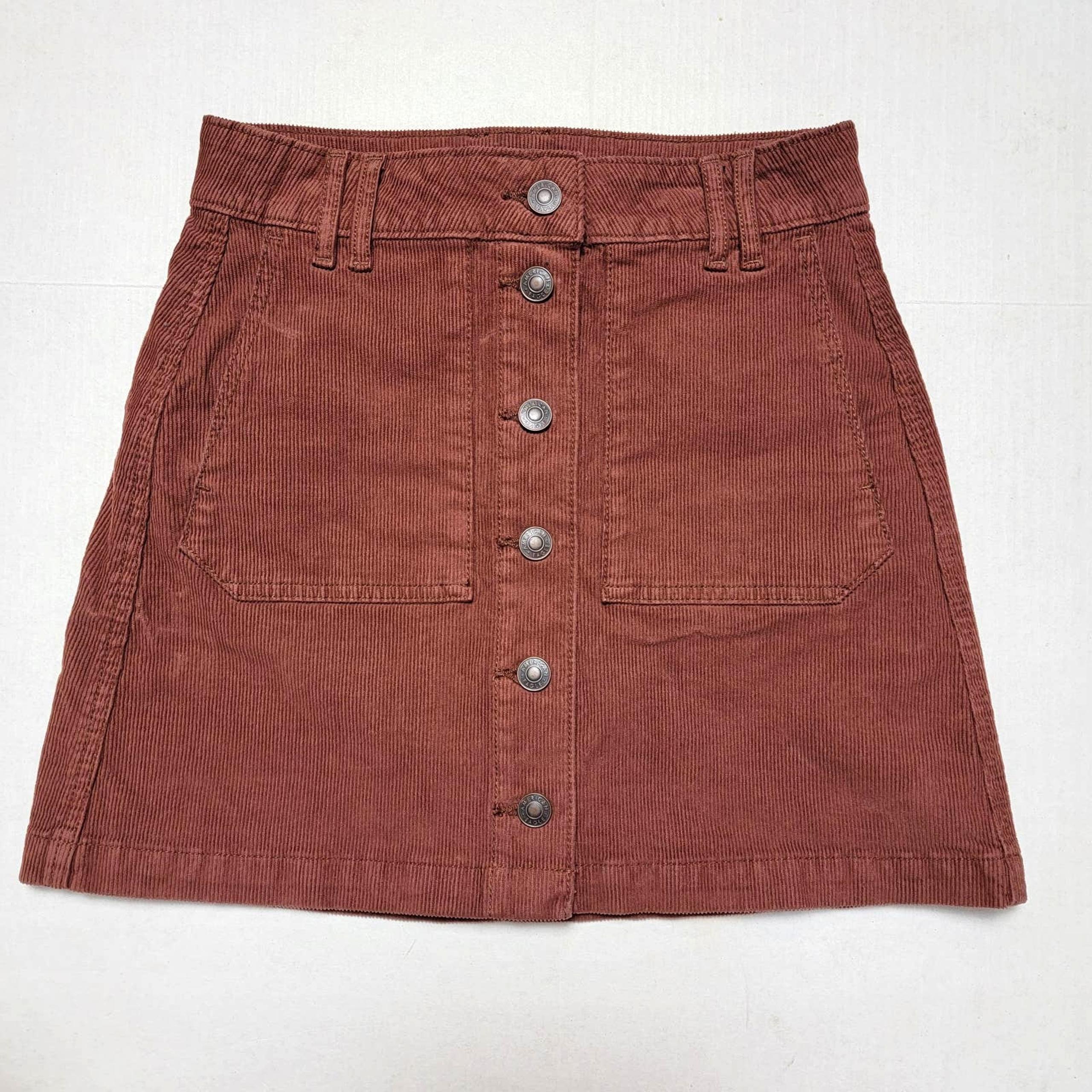 NWT American Eagle Super Hi Rise A-Line Corduroy Skirt SZ 00