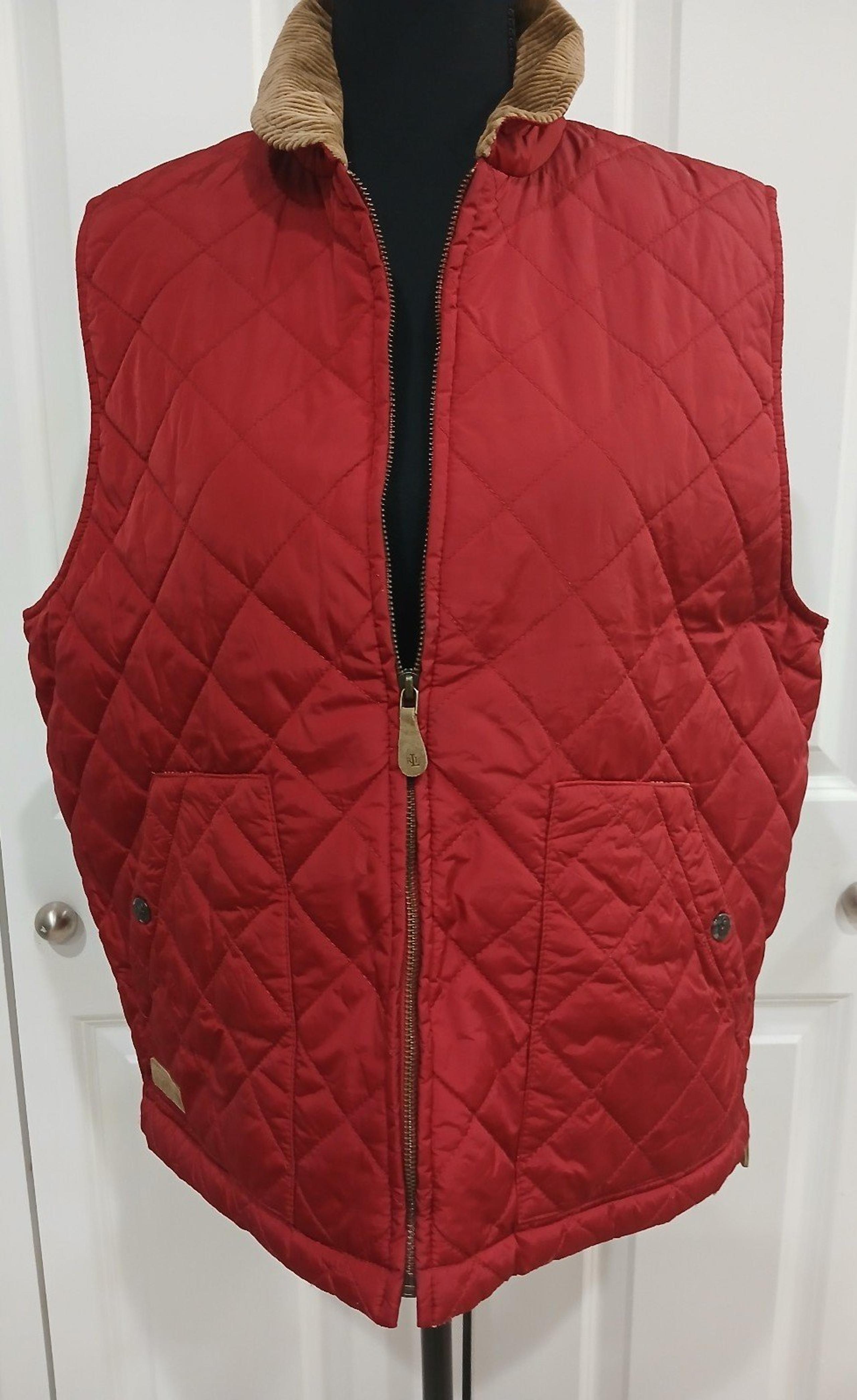 Ralph Lauren Dry Goods Red Zippered Vest Size Large