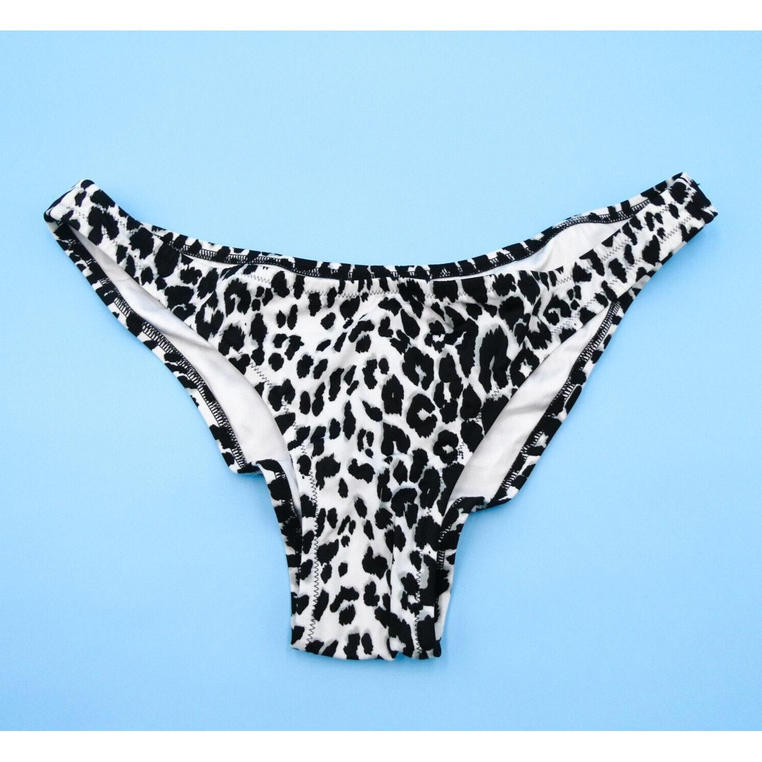 Victorias Secret XL White Leopard Print Hipster Bikini Bottom Swimwear Beach New